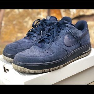 Nike Air Force 1 Navy Suede Mens Size 13